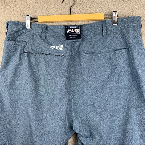 Hook & Tackle Men's Shorts Blue 38 Performance Outfitters Hi-Tide Hybrid Fishing - Picture 8 of 13